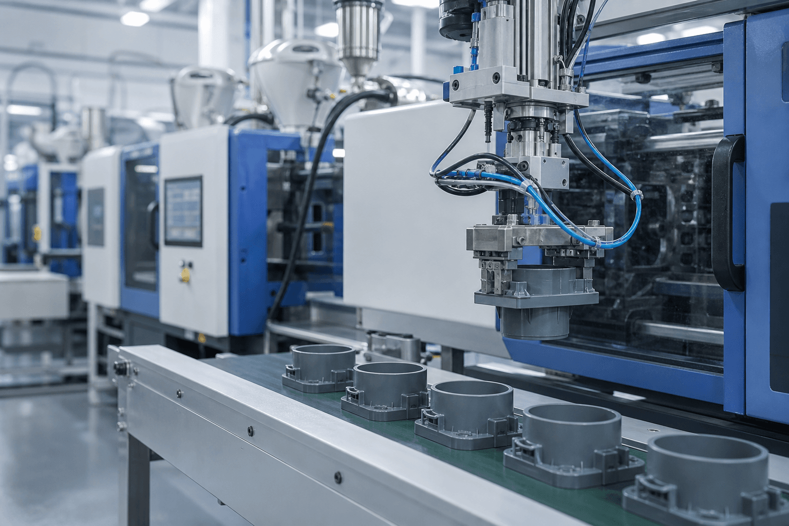 Plastic injection molding production line