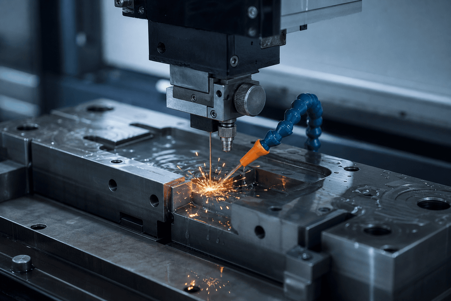 EDM wire cutting for precision mold features