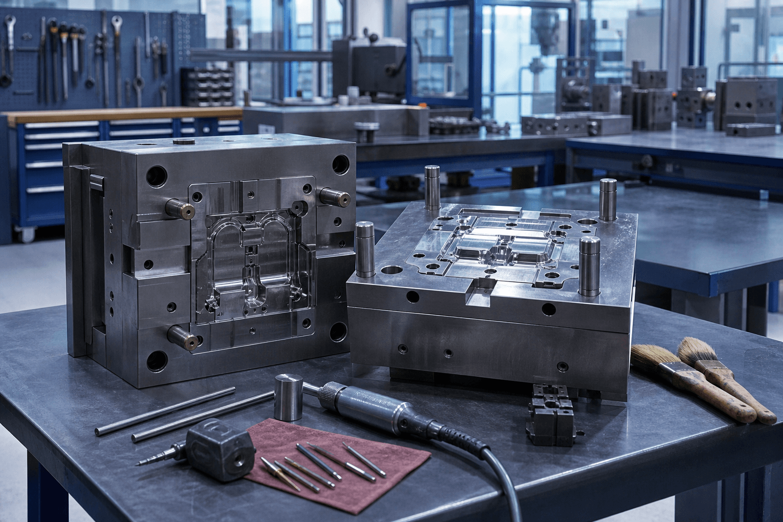 Mold assembly and fitting workshop