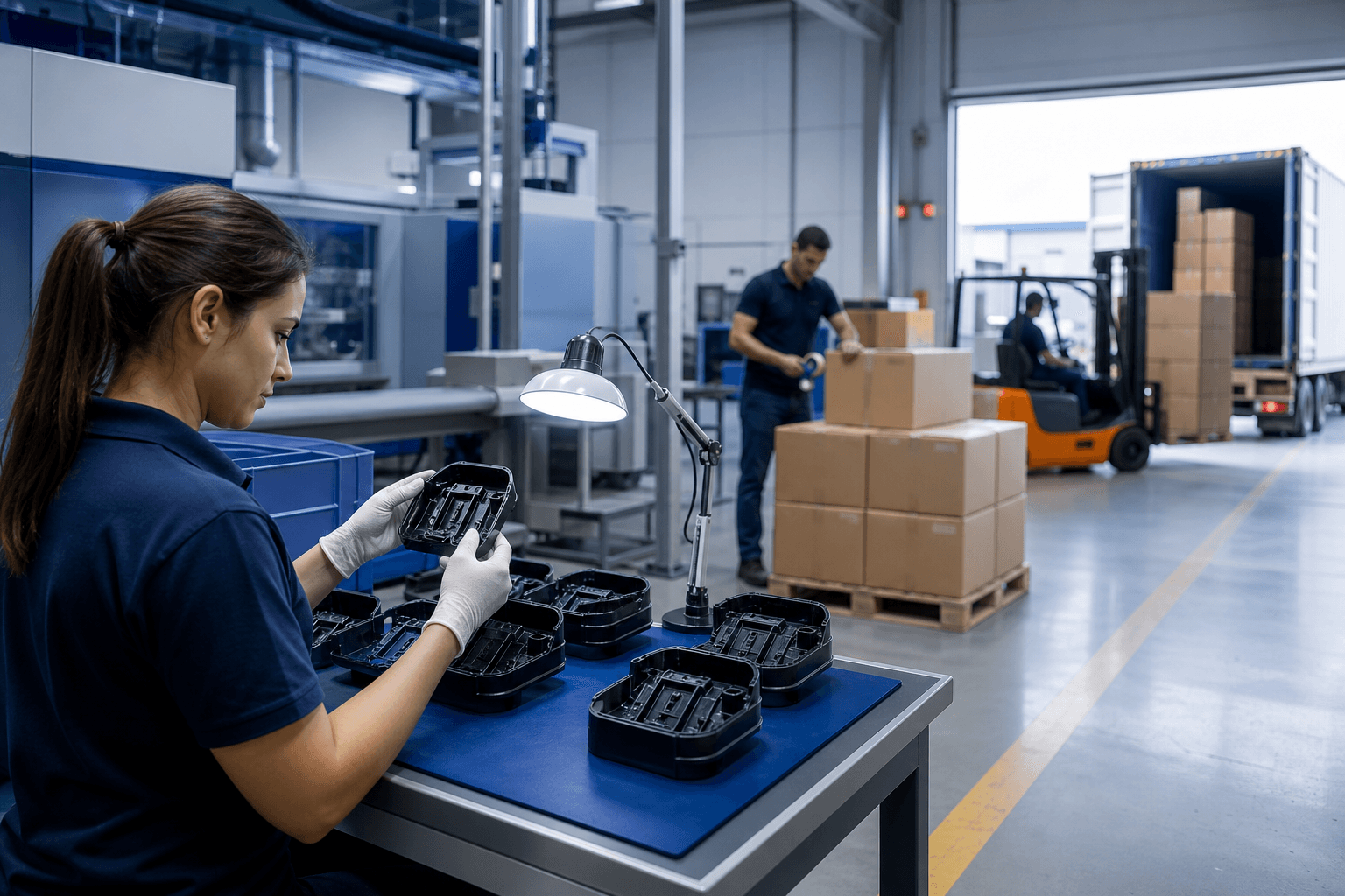 Production delivery workflow from sampling to shipment